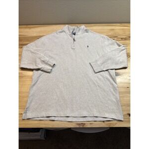 Polo Ralph Lauren 1/4 Zip Pullover Long Sleeve Sweater Mens 3XL Tall - Beige